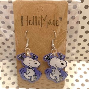 Peanuts Snoopy dancing dangle earrings